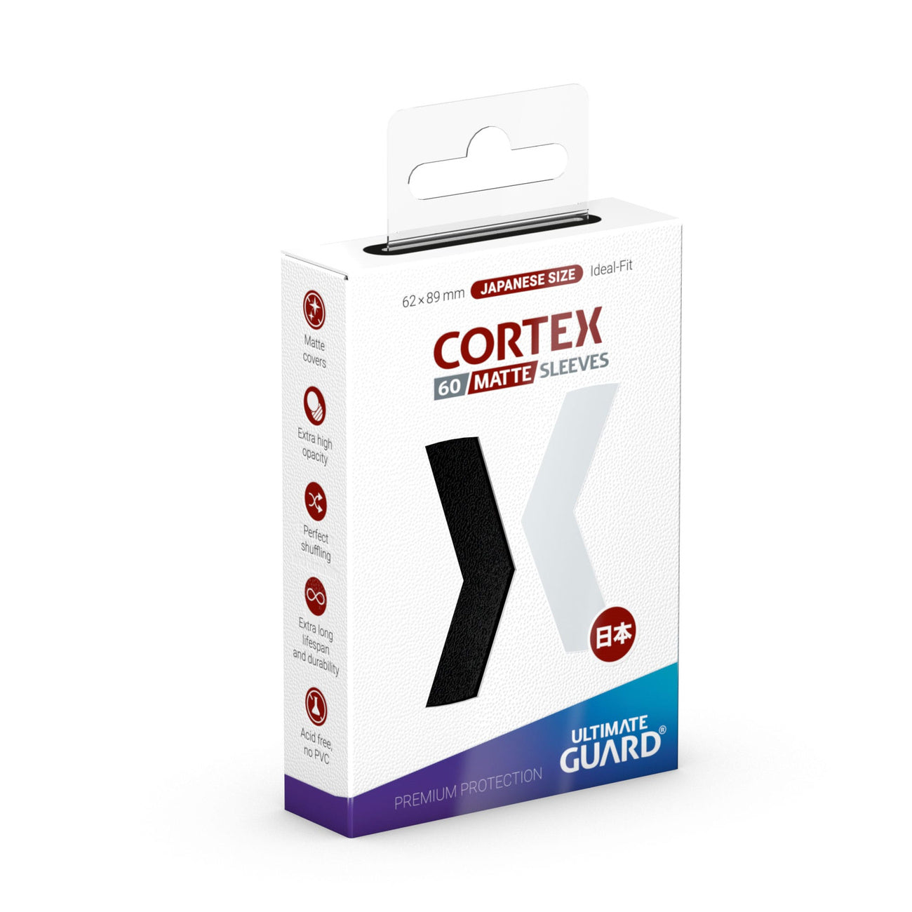 Product image Ultimate Guard Cortex Card Sleeves Matte Black 60-Pack, Japanese Size for TCG
