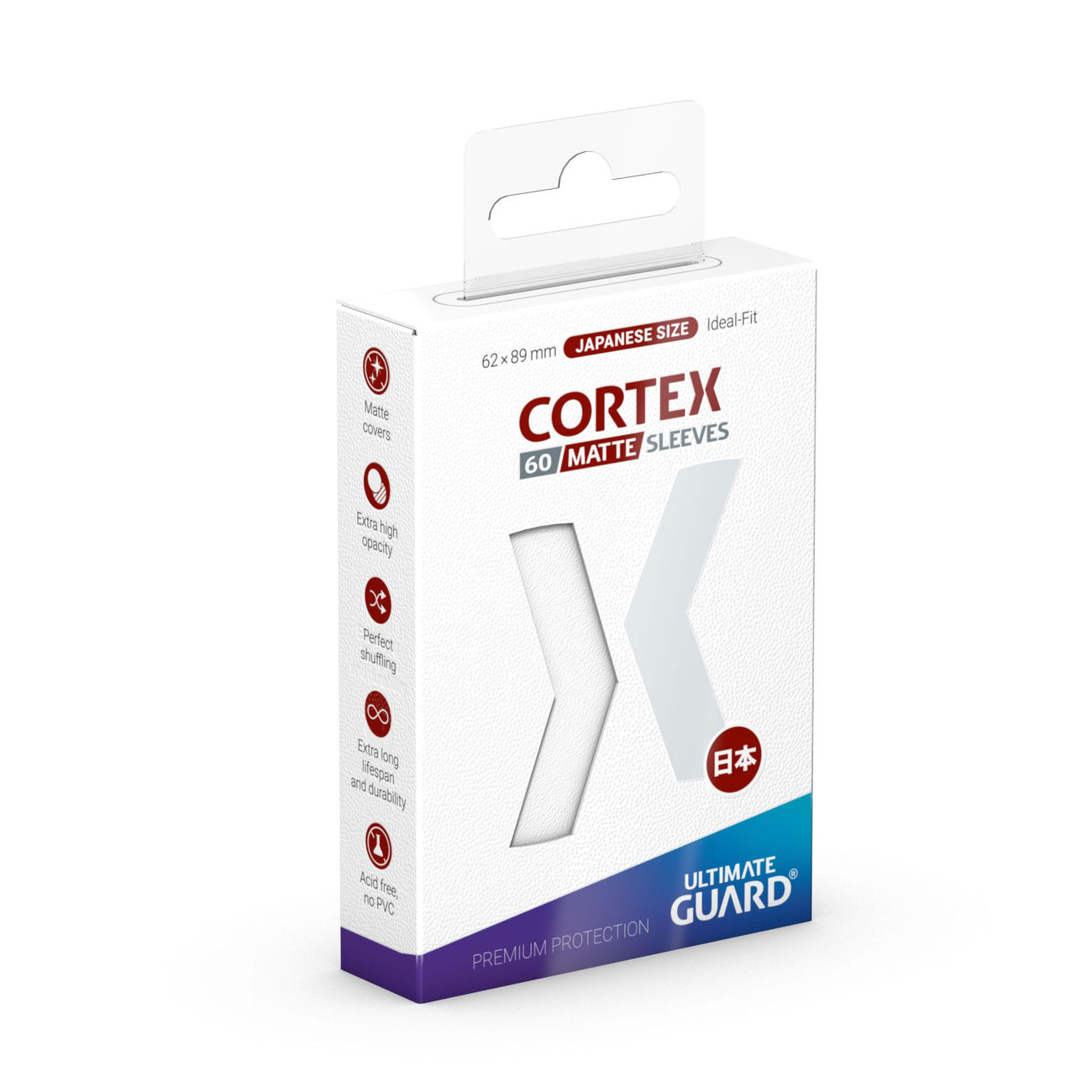 Product image Cortex Card Sleeves Matte White 60-Pack – Ultimate Guard, Japanese Size