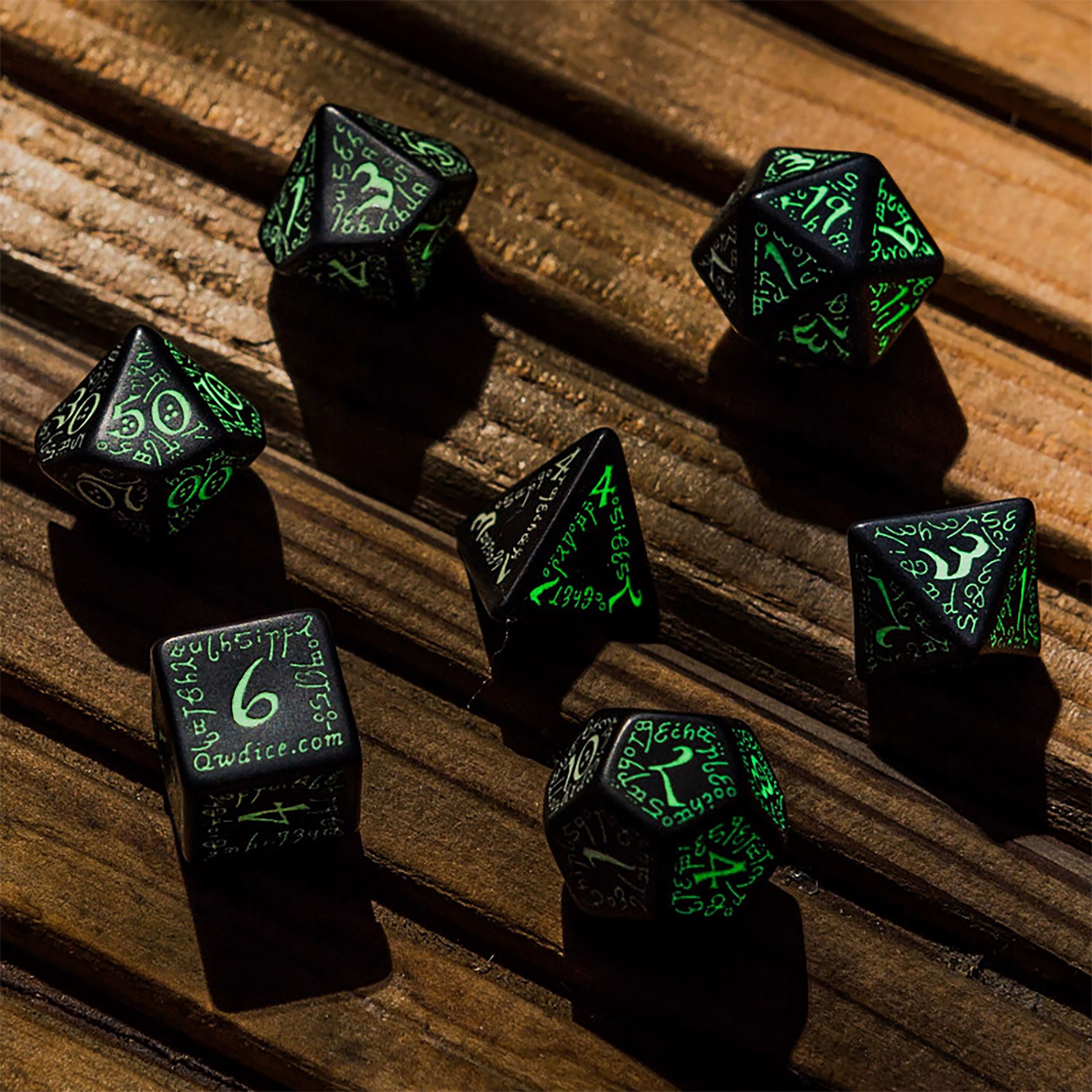 Product image Elvish RPG Dice Set 7pcs Glow in The Dark Edition