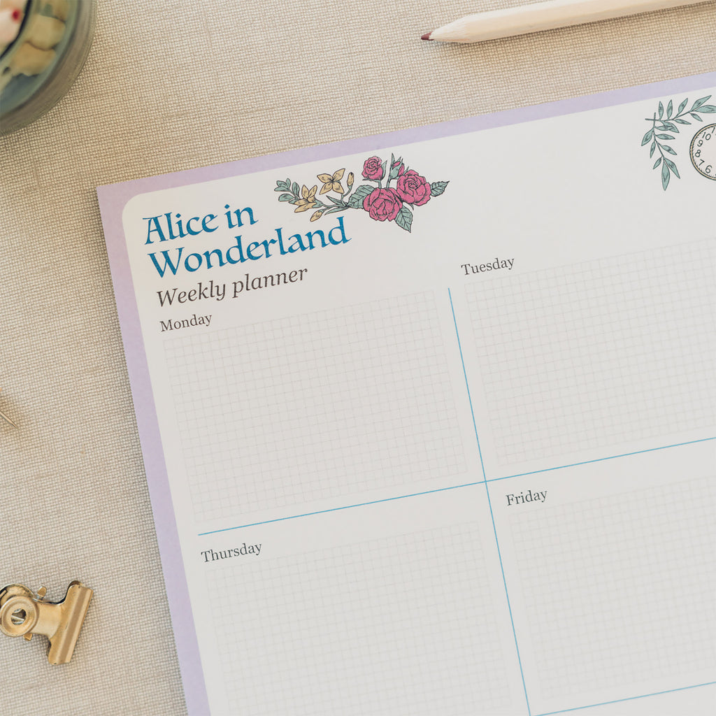 Product image Alice in Wonderland - Flower Weekly Planner