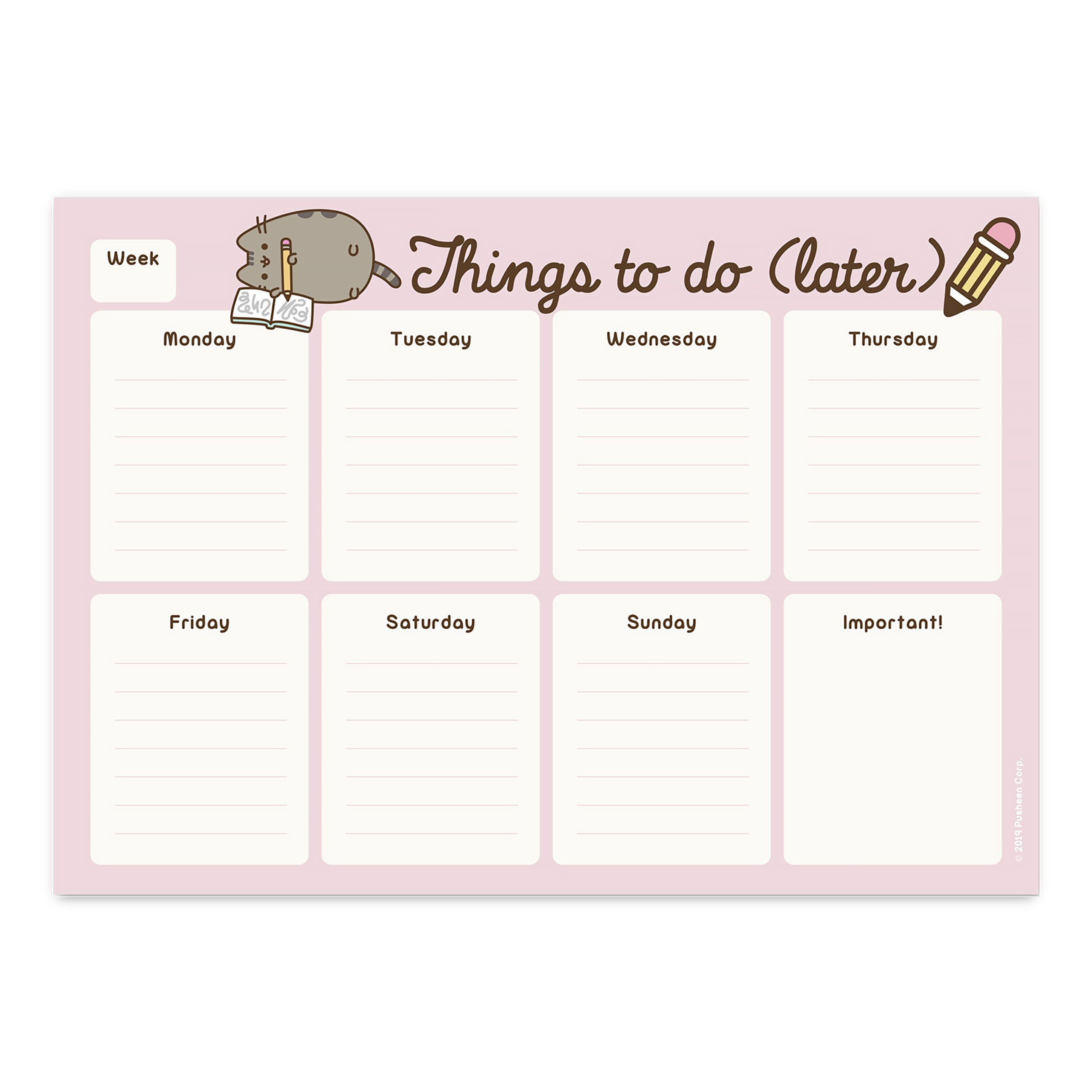 Product image Pusheen - Things To Do Later Weekly Planner