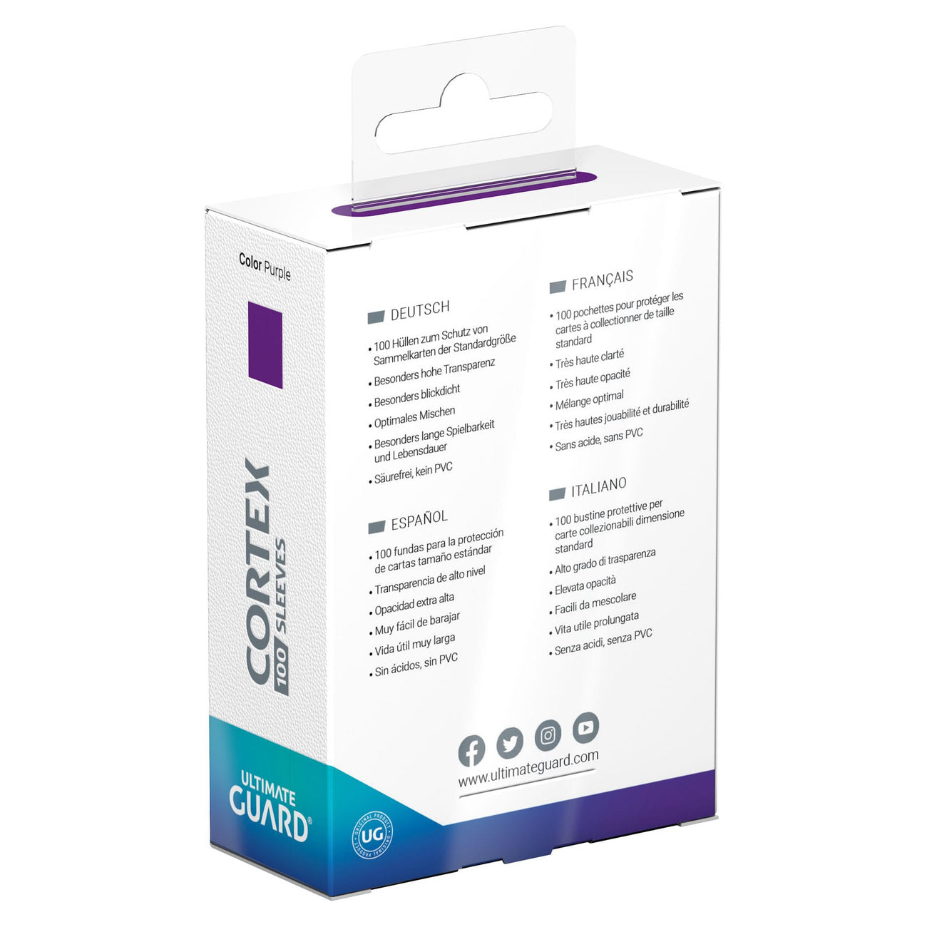 Product image Cortex Card Sleeves Purple 100-Pack Ultimate Guard for TCG Standard Size