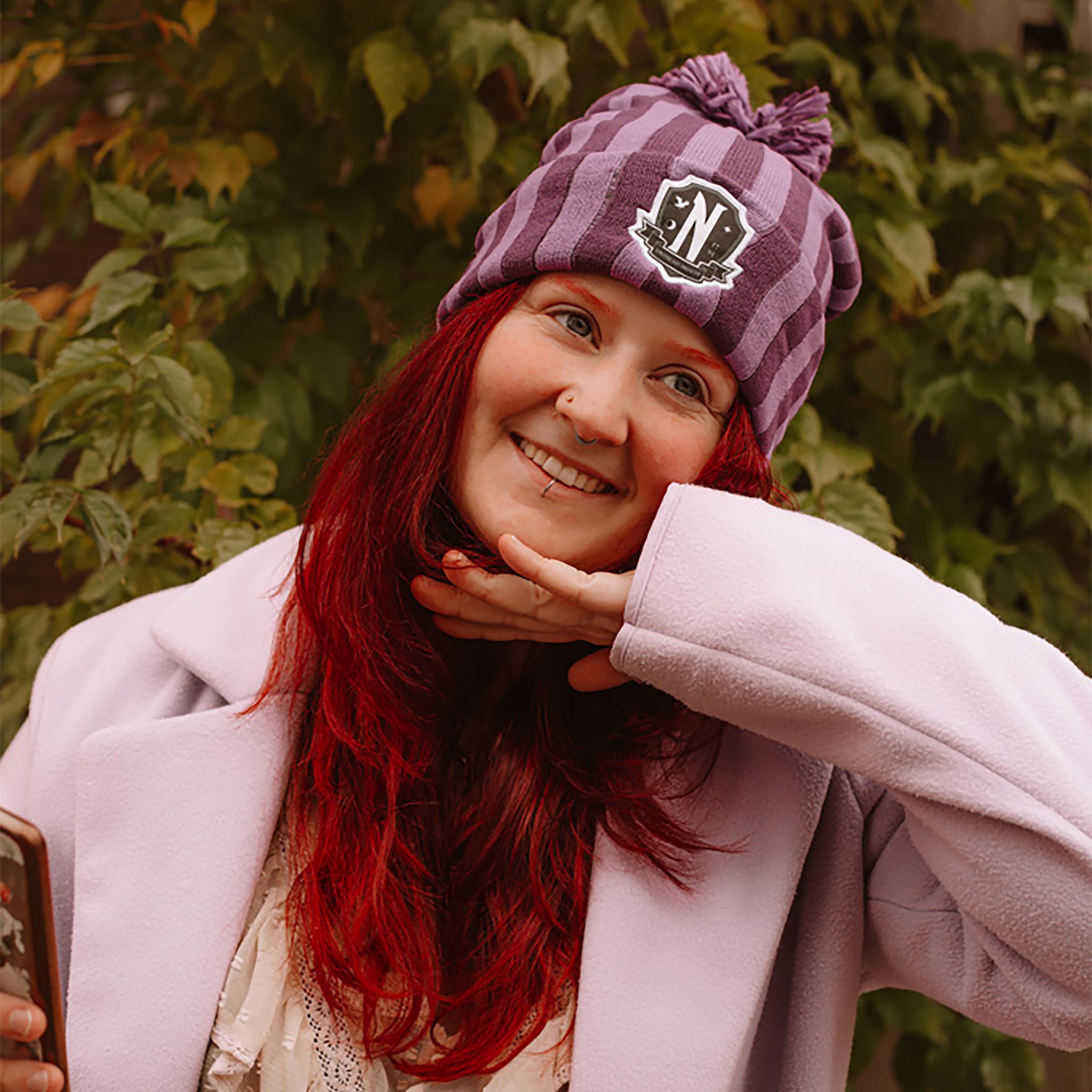 Product image Wednesday - Nevermore Logo Pom-Pom Beanie