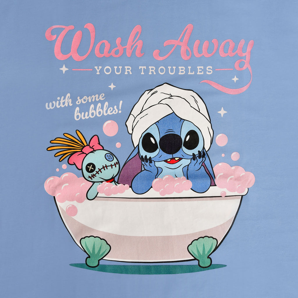 Product image Stitch Wash Away longline T-shirt blue - Lilo & Stitch