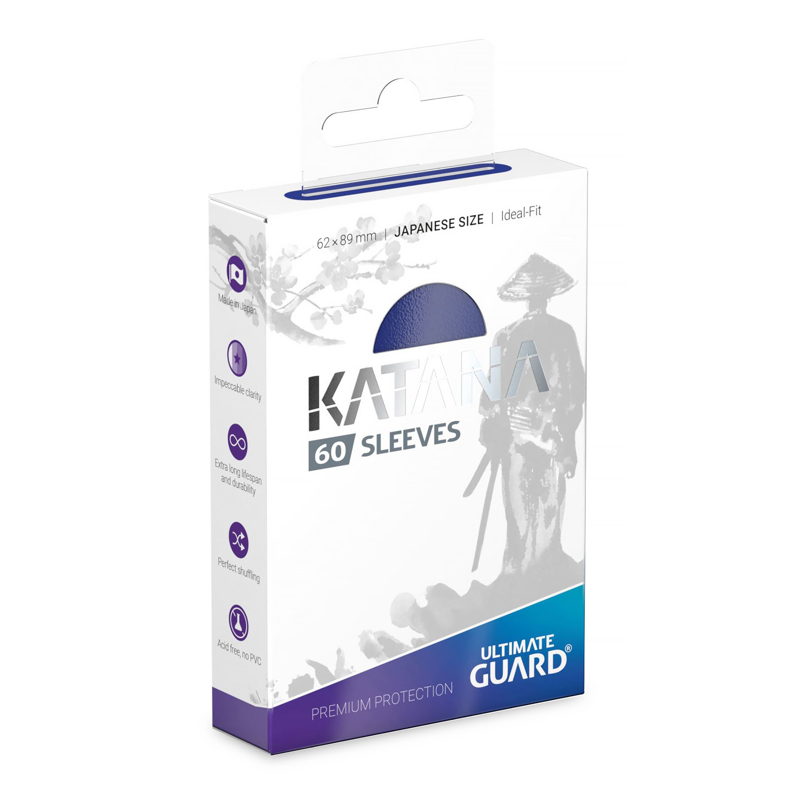 Product image Katana Card Sleeves Blue – 60 Pack – Ultimate Guard – Japanese Size for TCG