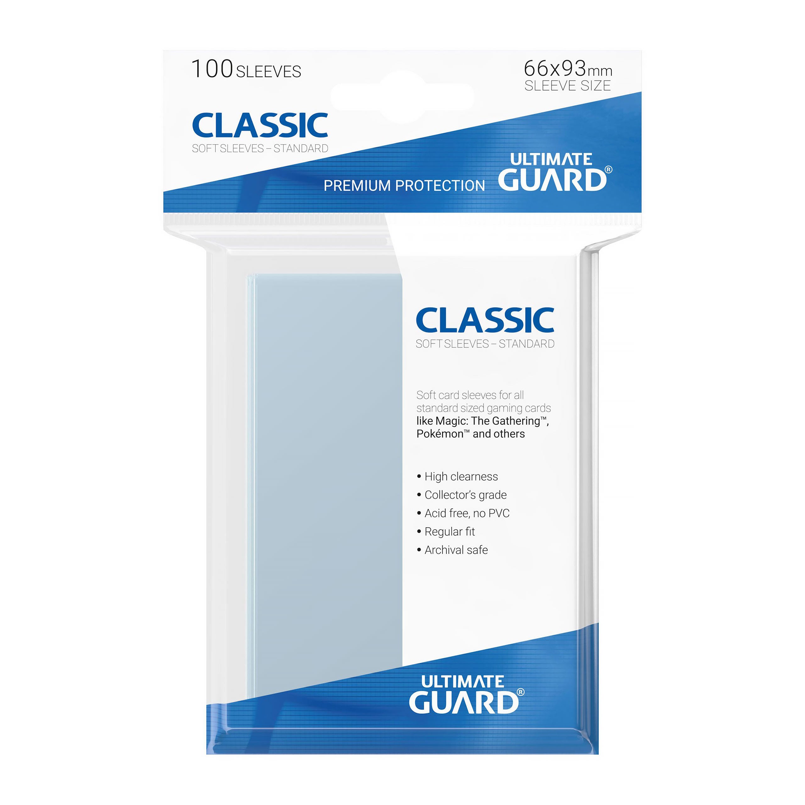Product image Ultimate Guard Classic Soft Sleeves 100 Pack Transparent Standard Size