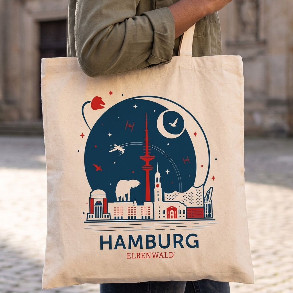 Product image Elbenwald in Hamburg Skyline Jute Bag
