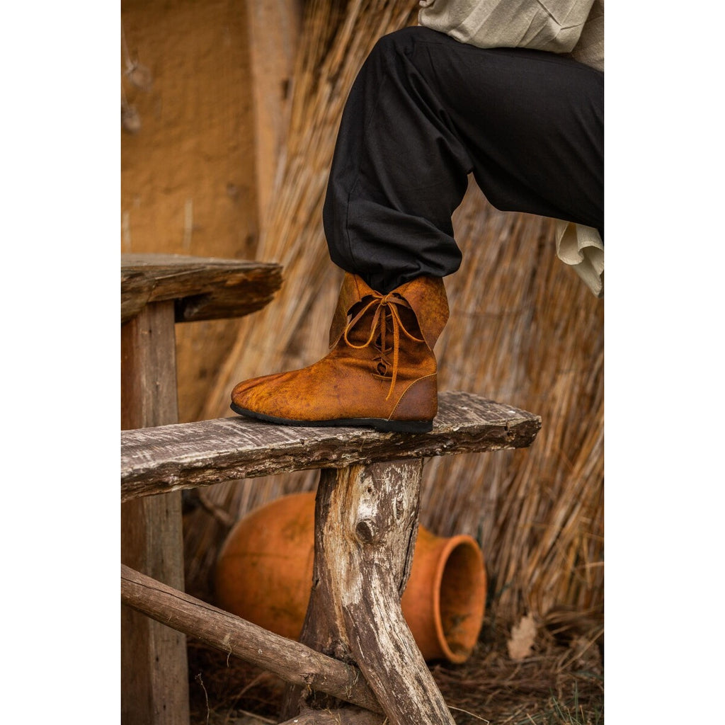 Product image Medieval Cuff Boots in Brown Nubuck Leather