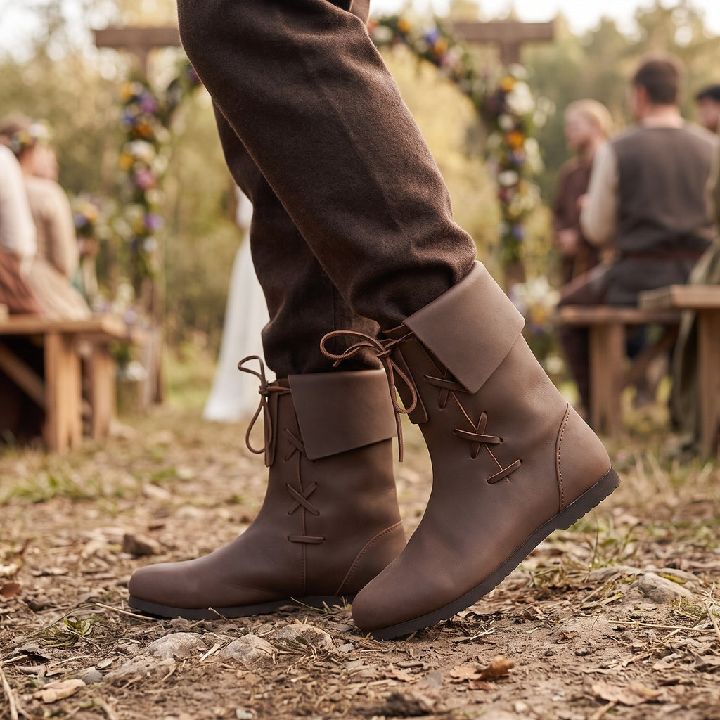 Product image Medieval Cuff Boots in Brown Nubuck Leather