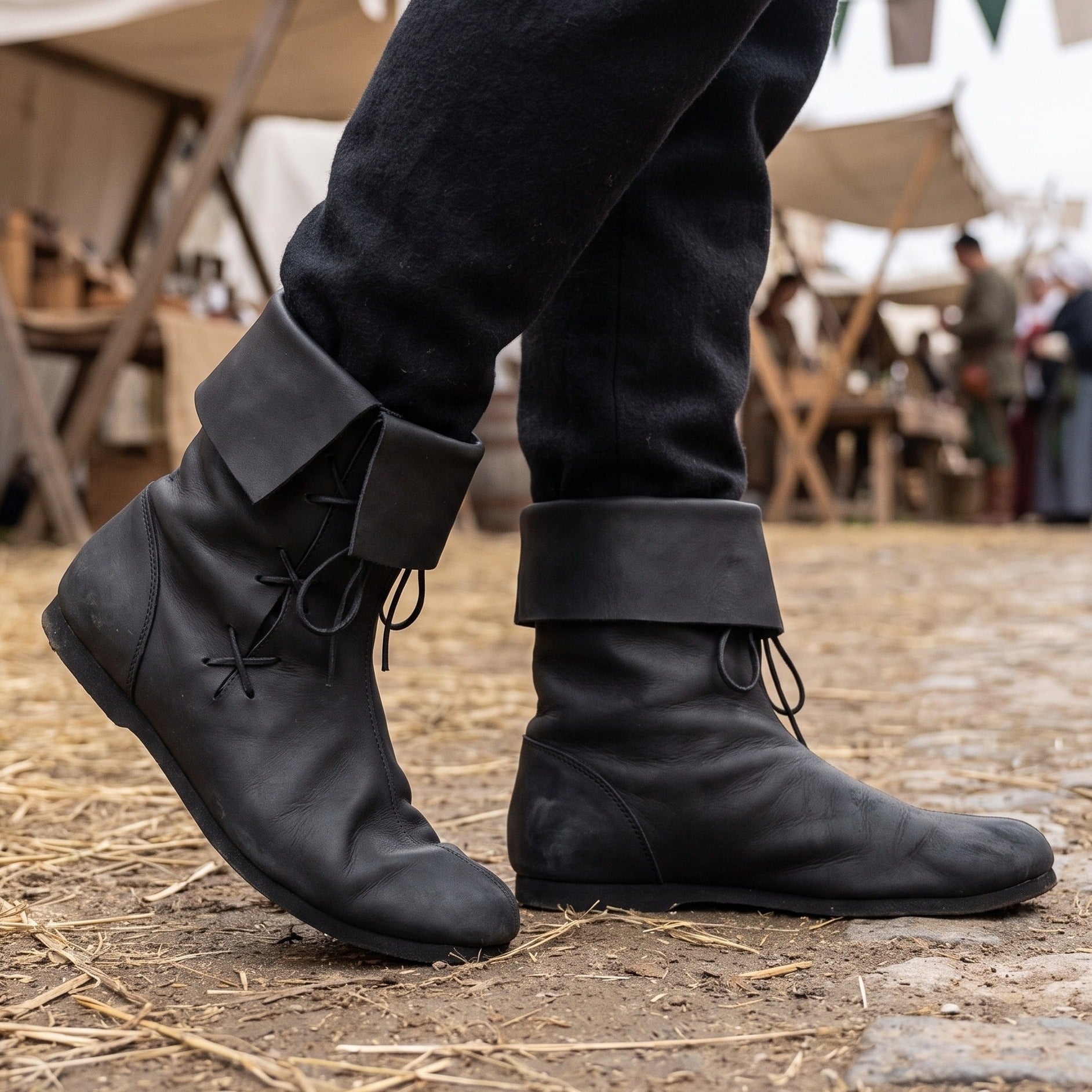 Product image Medieval Cuff Boots made of Nubuck Leather black