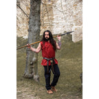 Product image Medieval Stand-Up Collar Lace-Up Shirt Louis Sleeveless Red