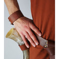 Product image Medieval Leather Bracelet with Celtic Embossing brown