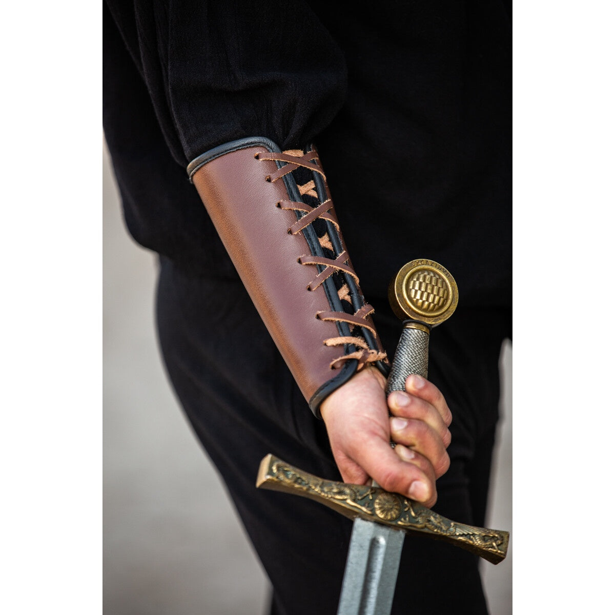 Product image Medieval Leather Bracer Ottar with Vegvisir Embossing brown