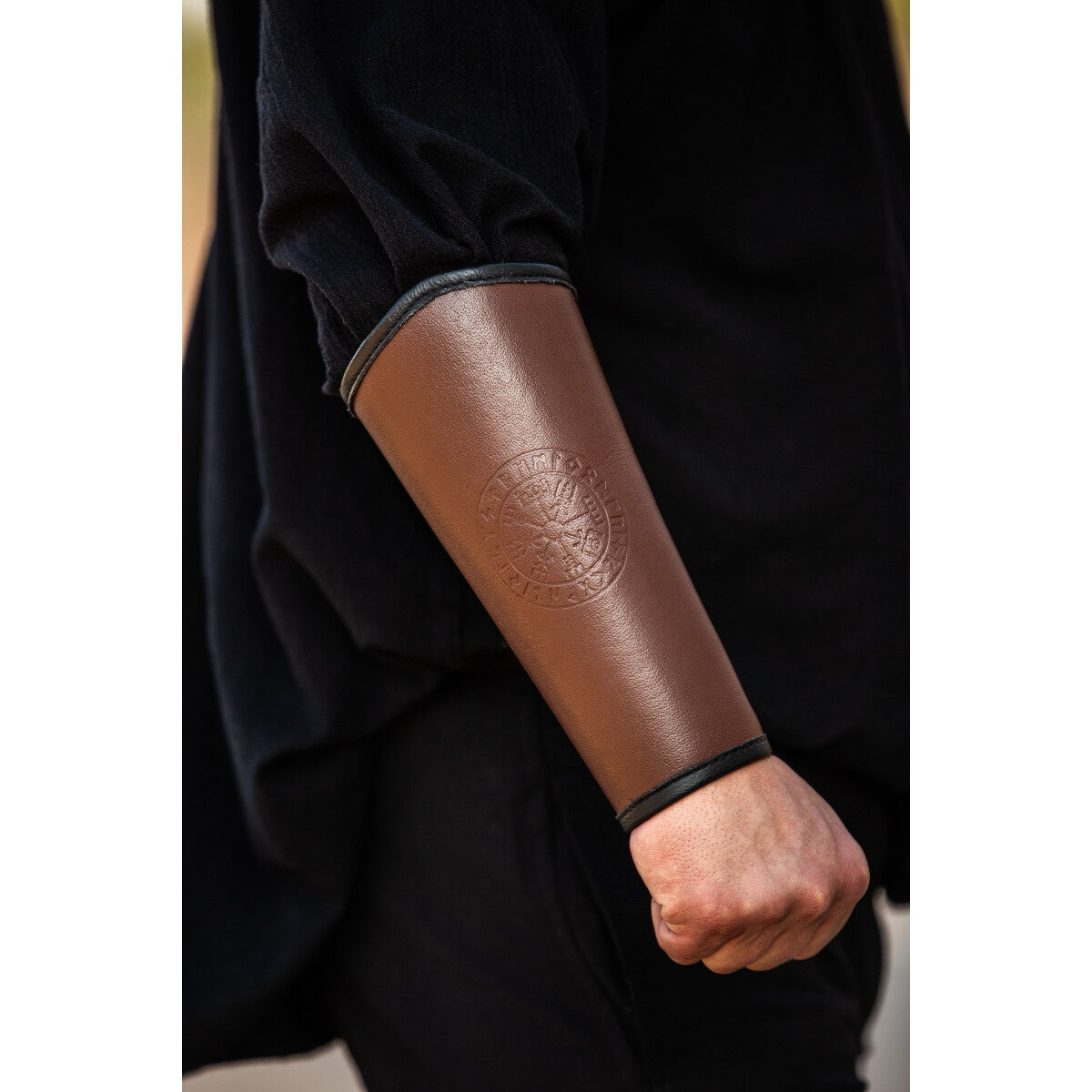 Product image Medieval Leather Bracer Ottar with Vegvisir Embossing brown