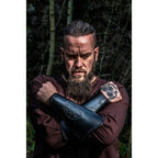 Product image Medieval Leather Bracer Ottar with Vegvisir Embossing Black