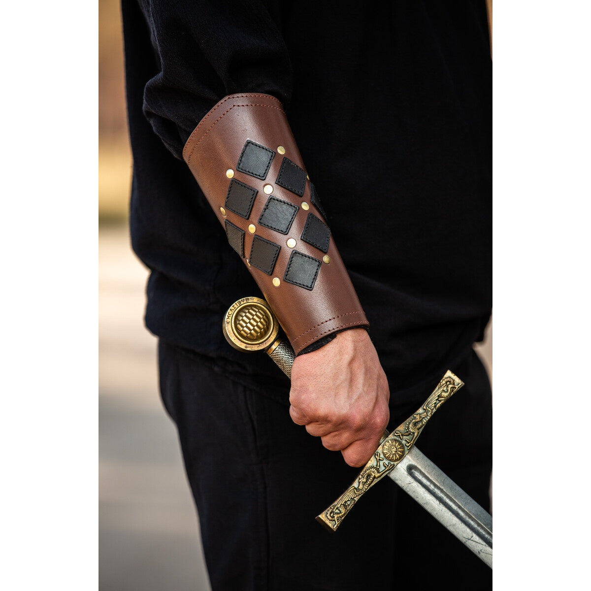 Product image Medieval Leather Bracer Orm brown-black