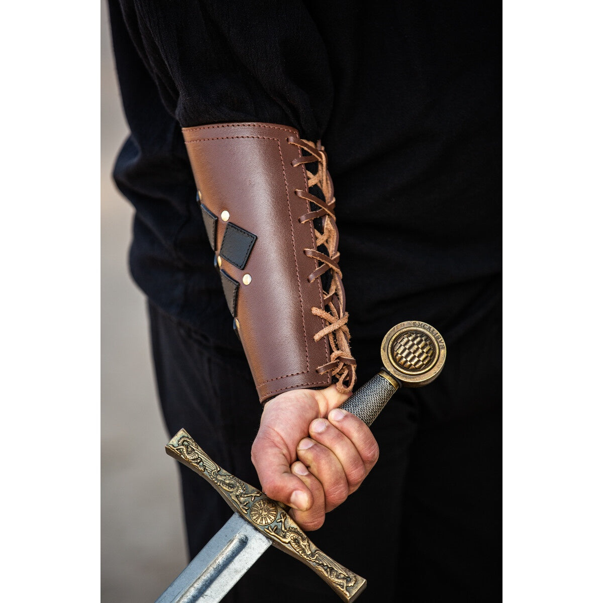 Product image Medieval Leather Bracer Orm brown-black