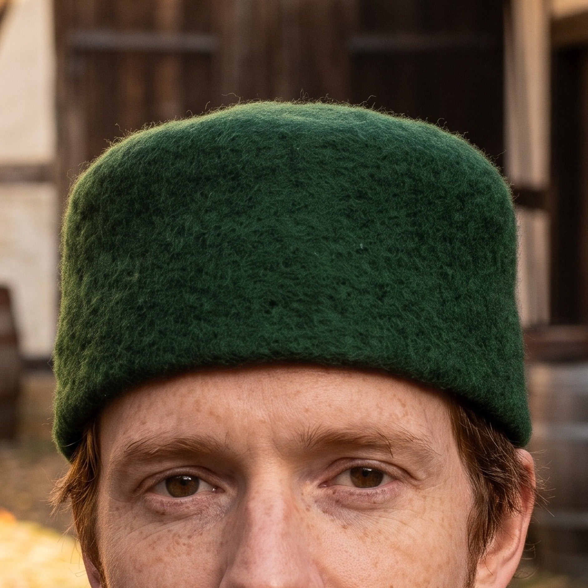 Product image Medieval Wool Felt Cap Hans green
