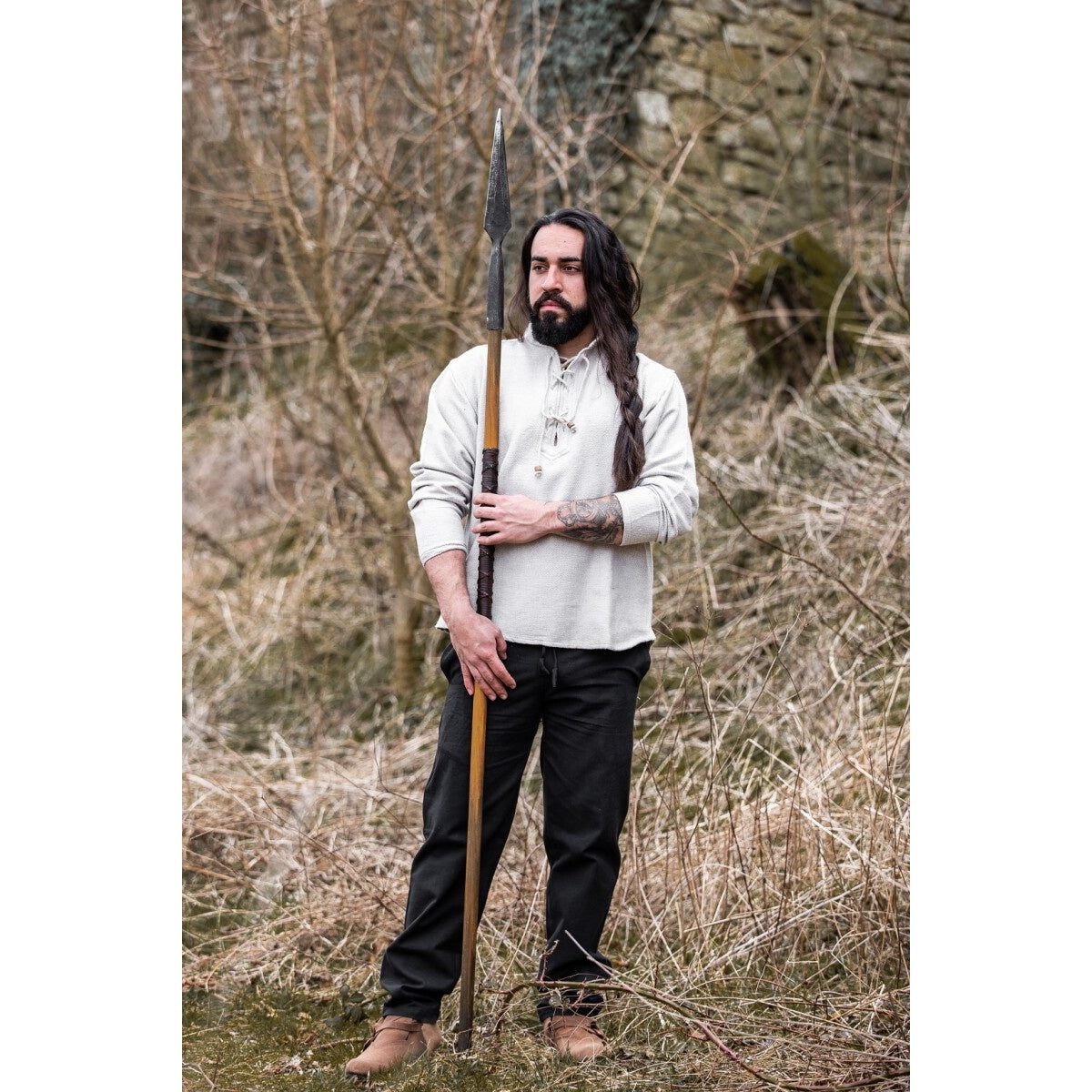 Product image Medieval Cotton Shirt Ingolf handwoven grey