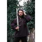 Product image Medieval Stand-Up Collar Lace-Up Shirt Friedrich brown