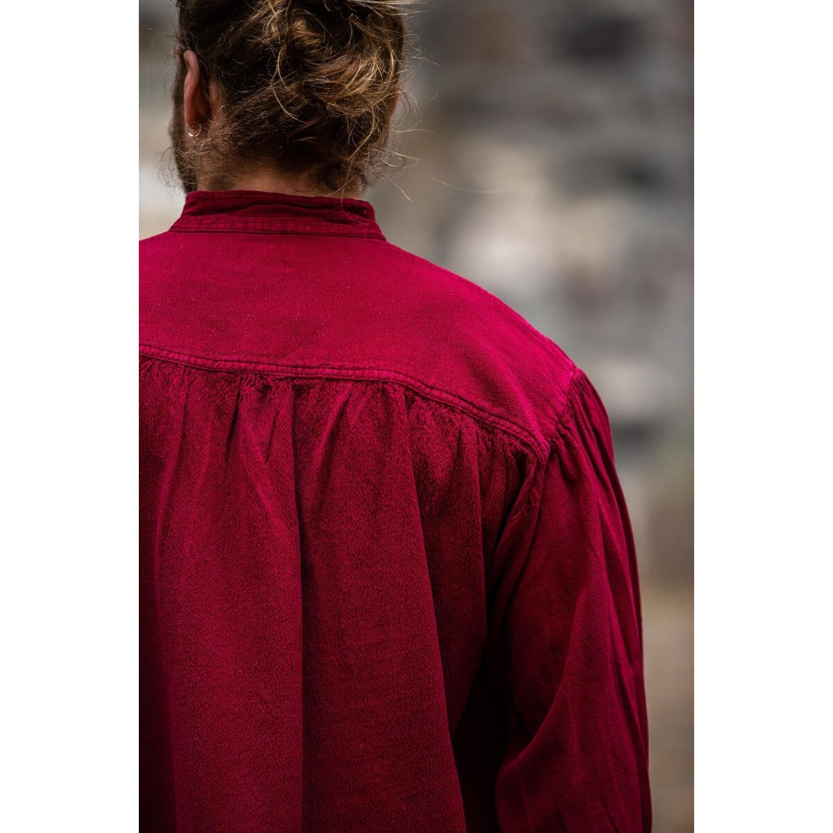 Product image Medieval Stand-Up Collar Lace-Up Shirt Friedrich burgundy red