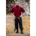 Product image Medieval Stand-Up Collar Lace-Up Shirt Friedrich burgundy red
