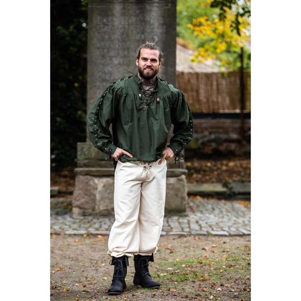 Product image Medieval lace-up shirt with eyelets Adrian green