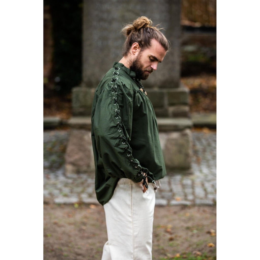 Product image Medieval lace-up shirt with eyelets Adrian green