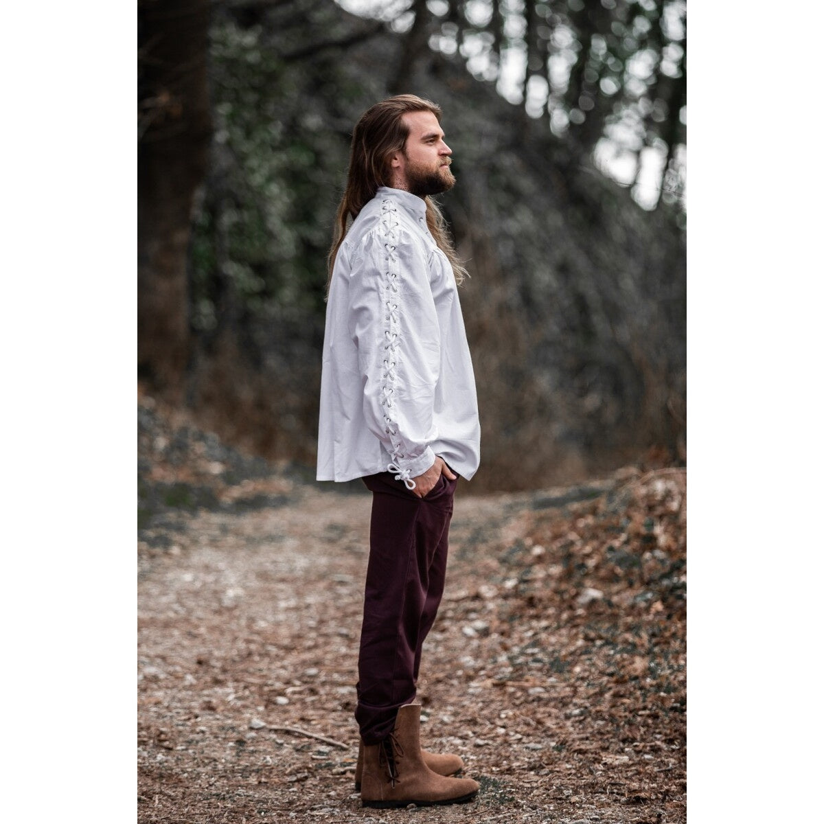 Product image Medieval Lace-Up Shirt with Eyelets Adrian White