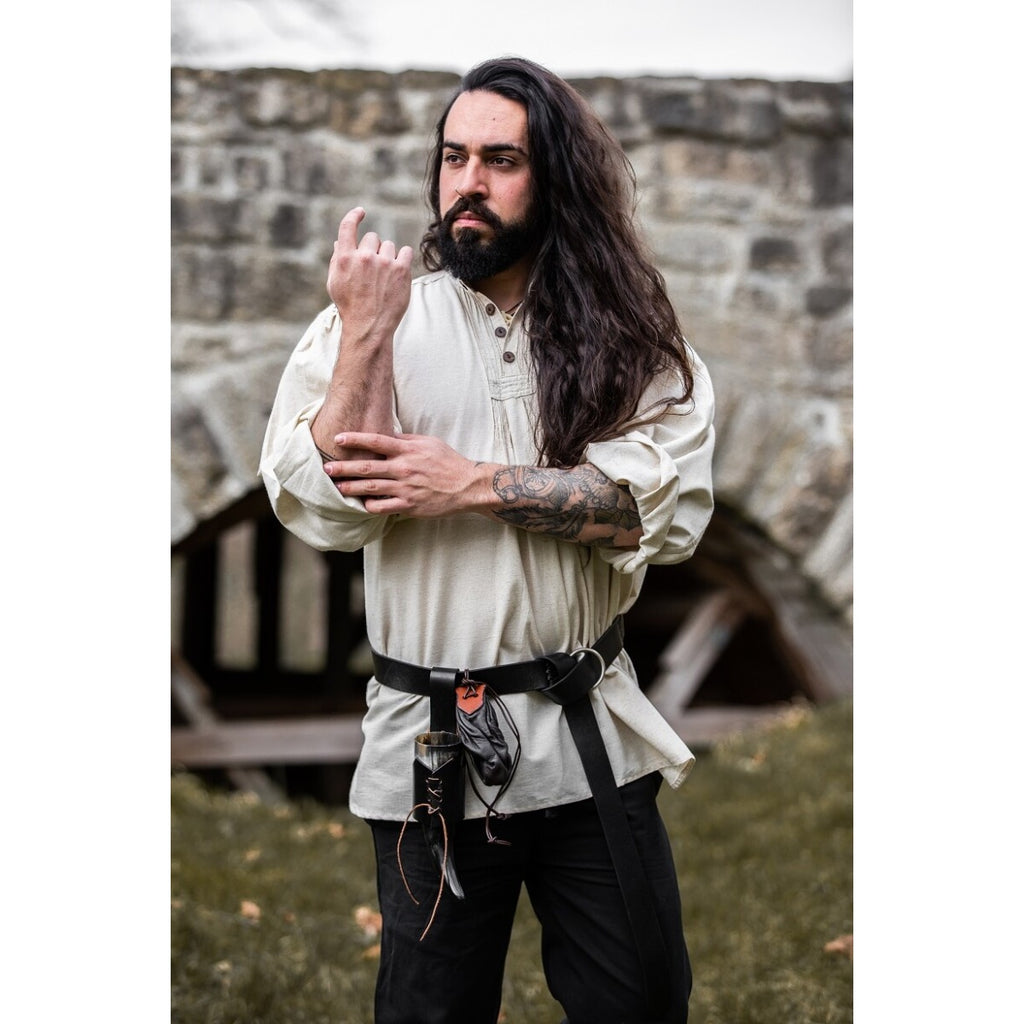Product image Medieval Pintuck Shirt with Wooden Buttons Oswald beige