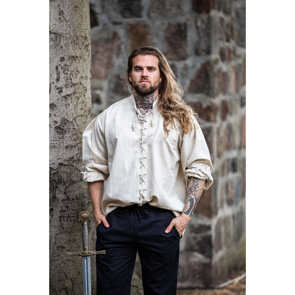 Product image Medieval Lace-Up Shirt Dagwin beige
