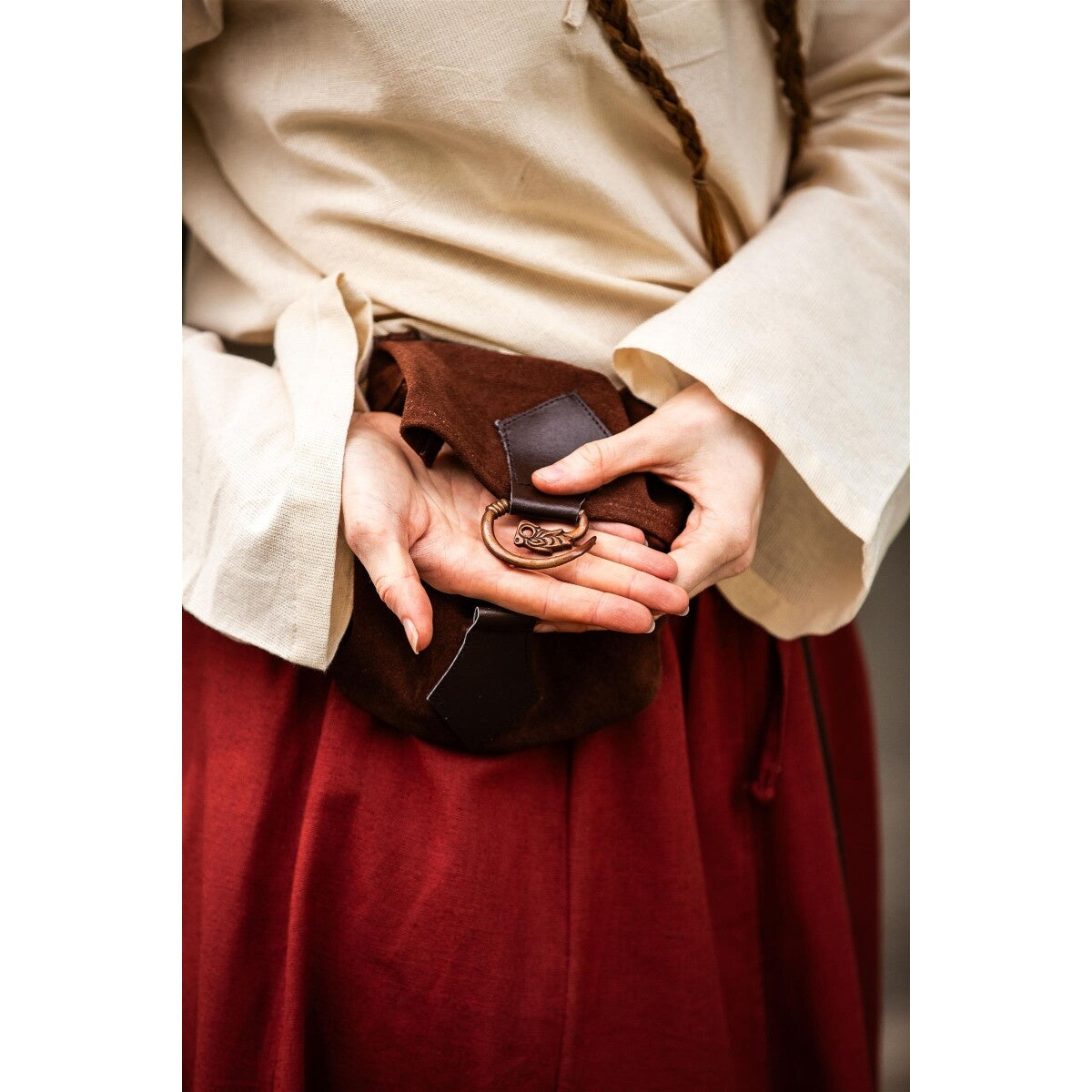 Product image Medieval Leather Belt Pouch Will with Dragon Clasp