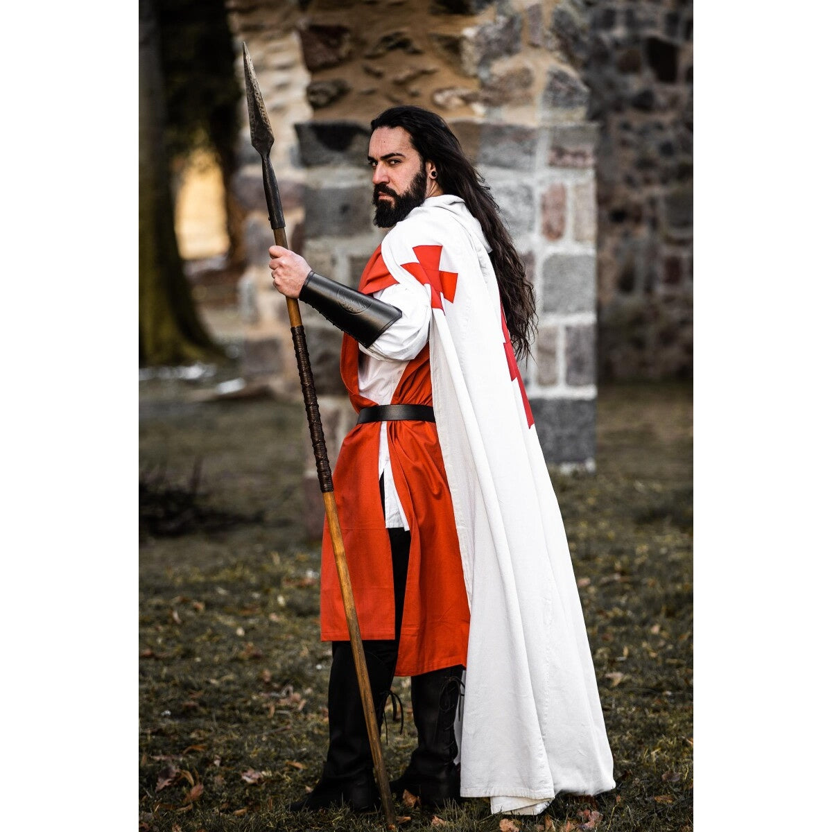 Product image Medieval Templar Cloak Baldwin white-red