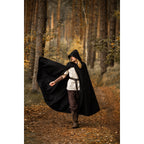 Product image Medieval Hooded Cloak Thorian Wool black