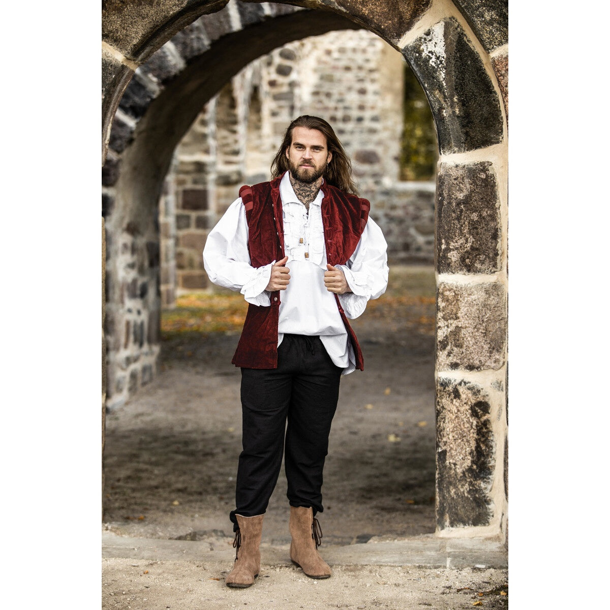 Product image Medieval Noble Velvet Doublet Pierre red