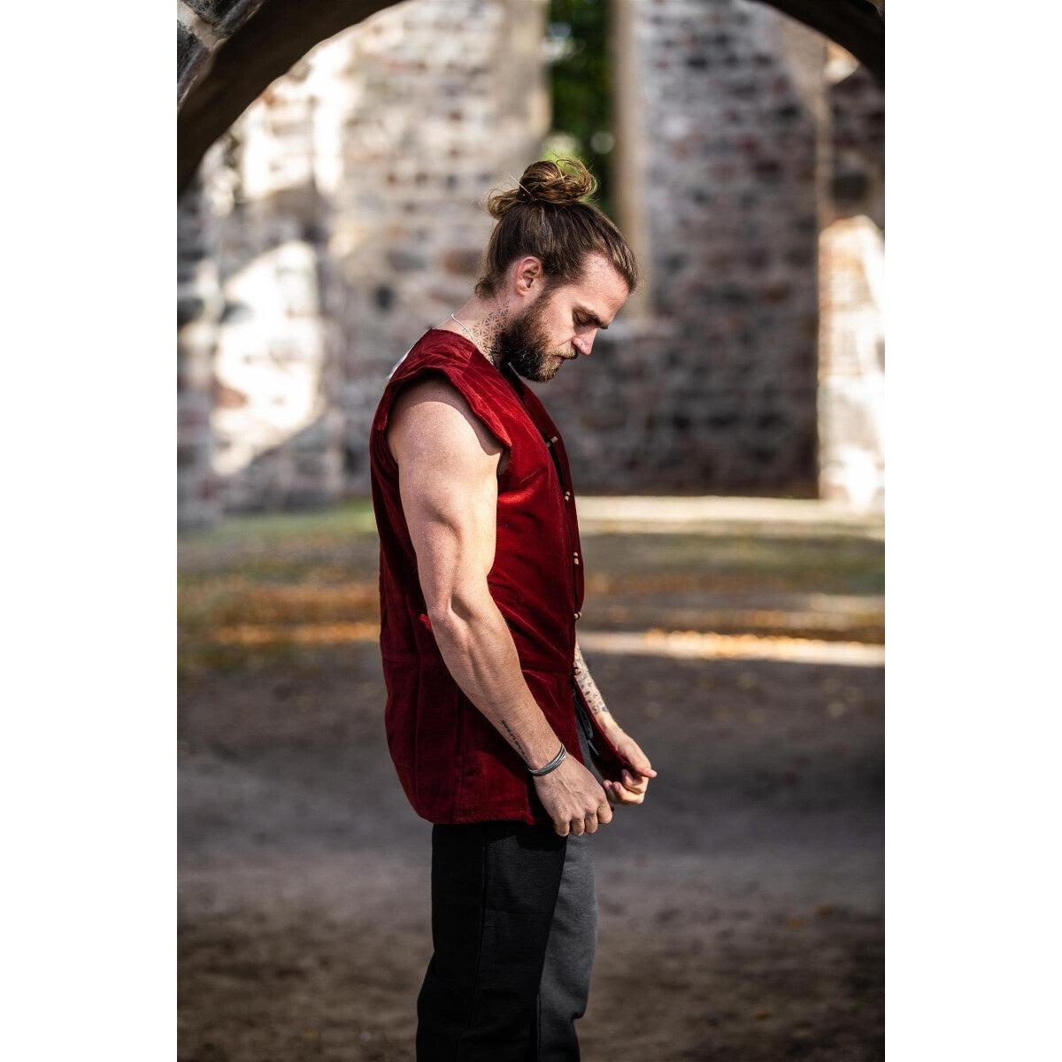 Product image Medieval Padded Velvet Doublet Heinrich Red