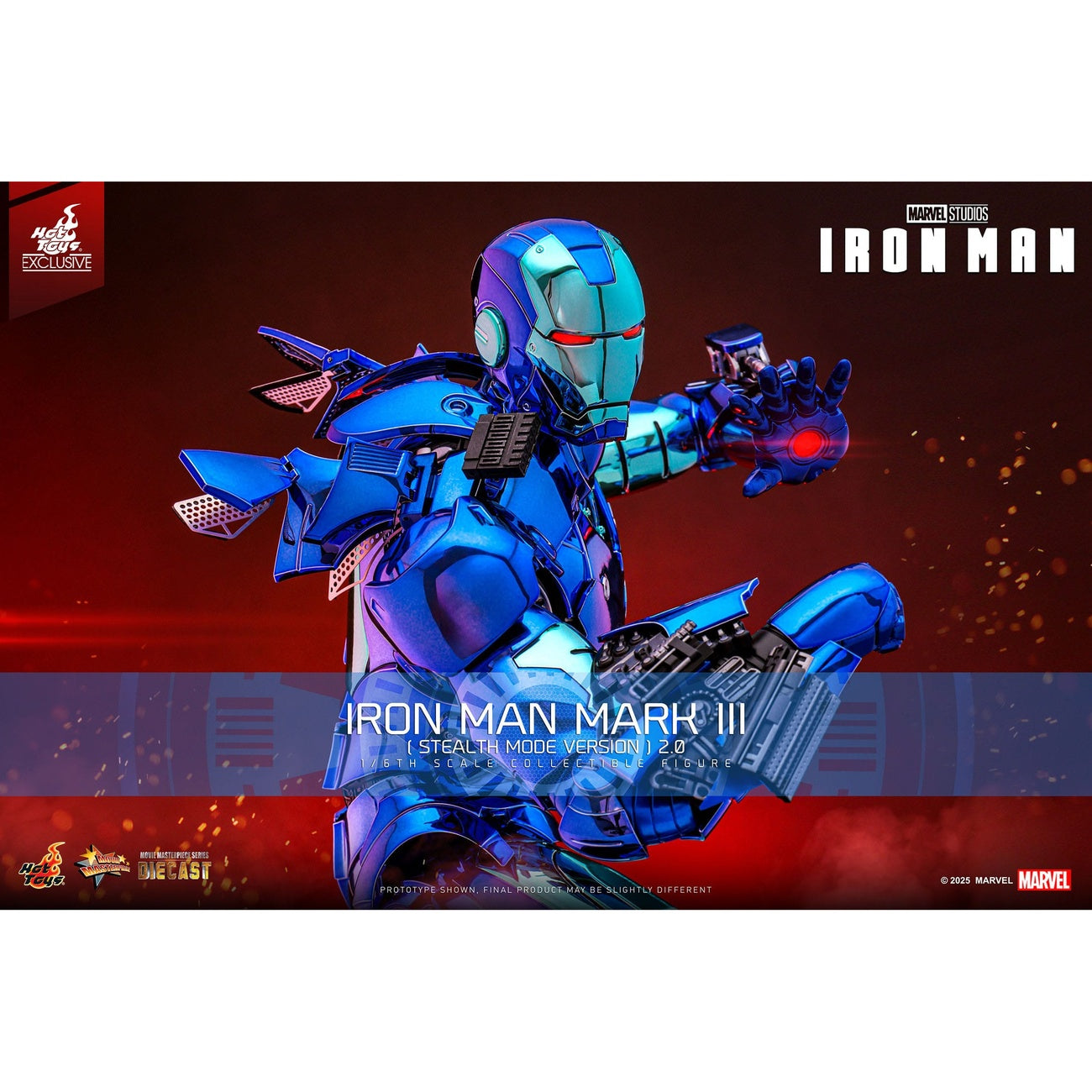 Product image Iron Man Movie Masterpiece Diecast Action Figure 1/6 Iron Man Mark III (Stealth Mode Ver.) 2.0 Hot Toys Exclusive 33 cm