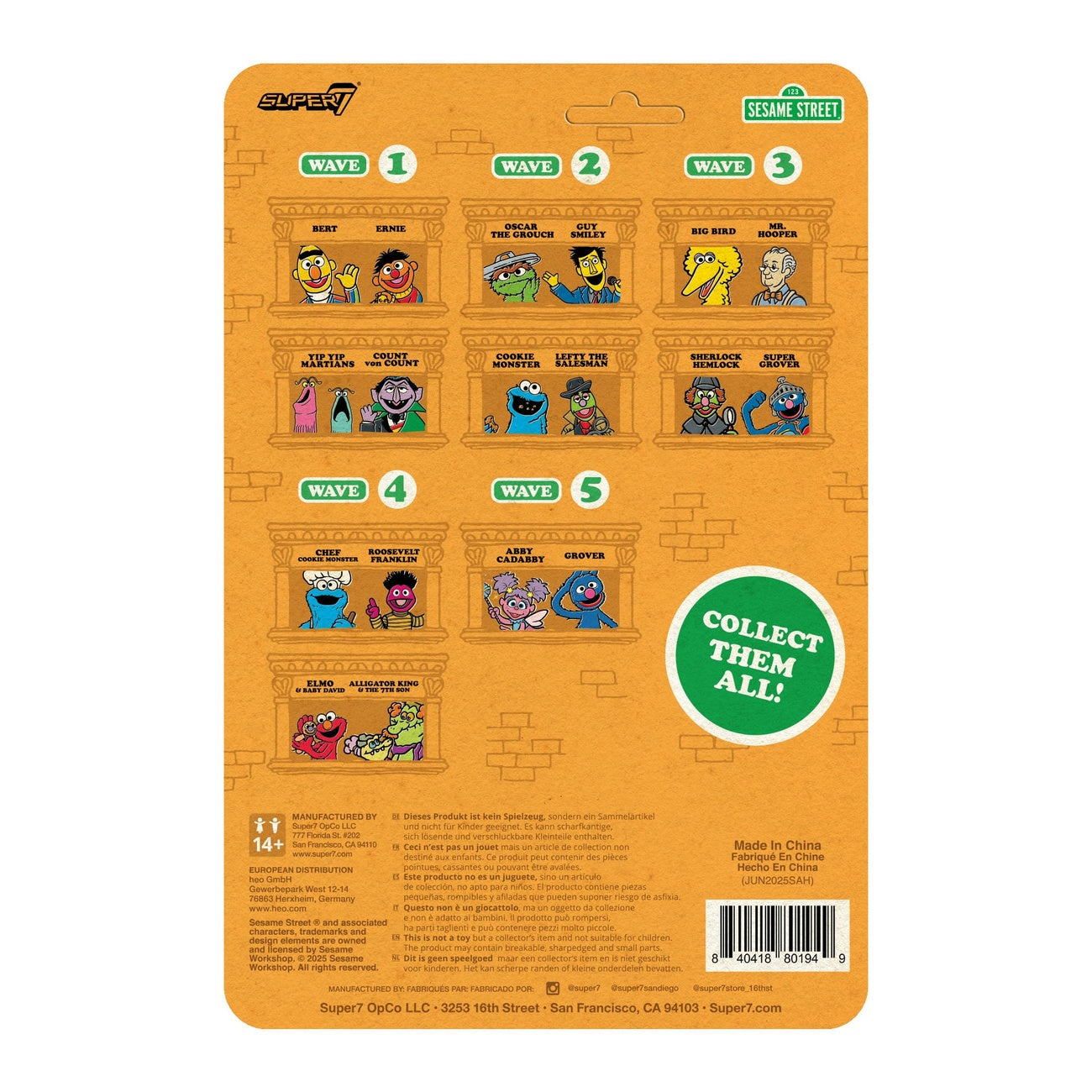 Product image Sesame Street ReAction Action Figure Wave 05 Grover 10 cm
