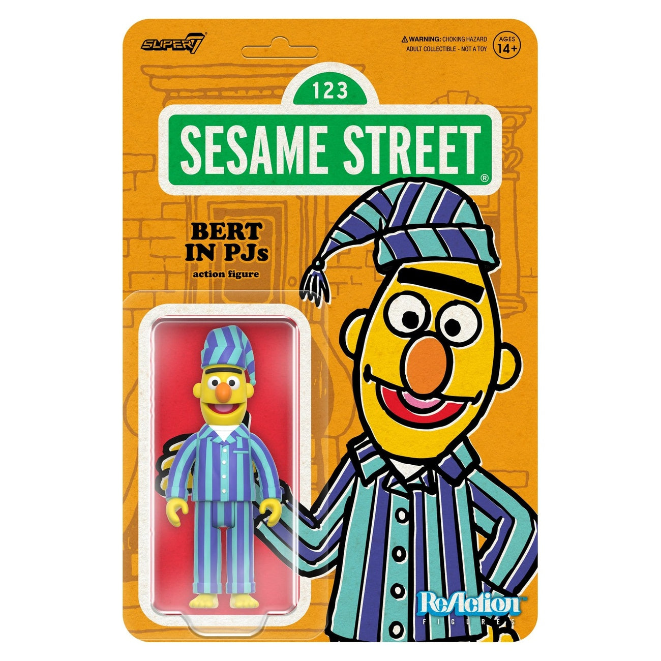 Product image Sesame Street ReAction Action Figure Wave 06 Bert (PJ) 10 cm