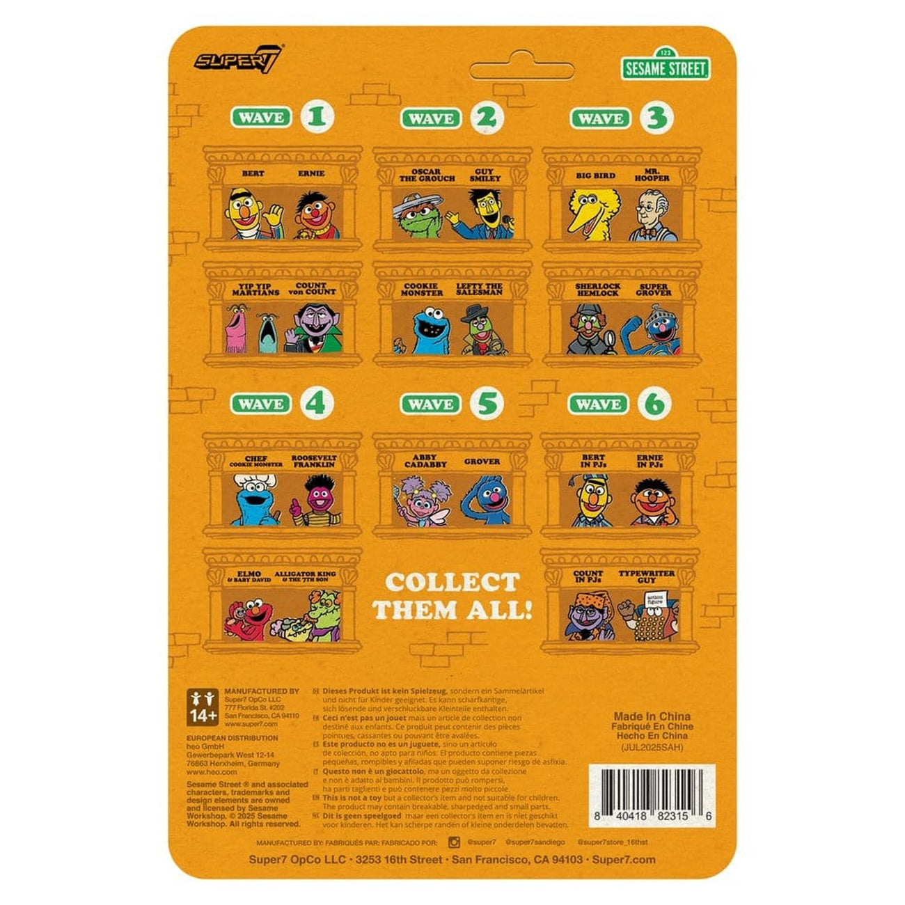 Product image Sesame Street ReAction Action Figure Wave 06 Bert (PJ) 10 cm