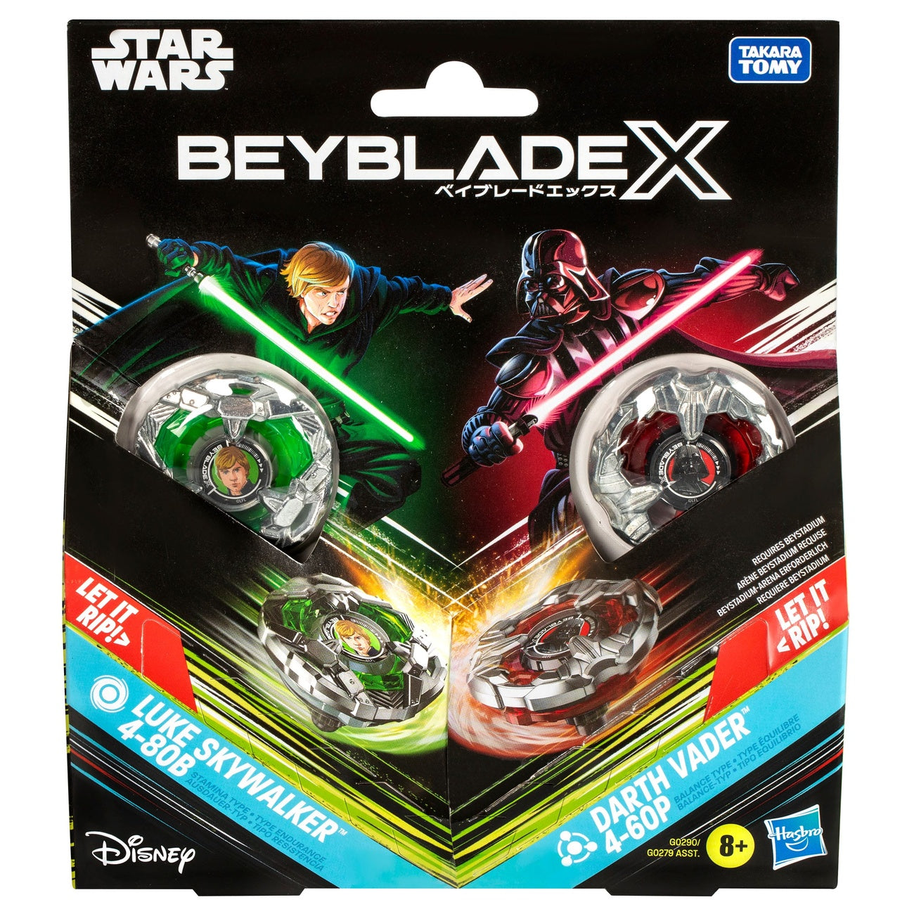 Product image Beyblade X and Star Wars Collab Luke Skywalker 4-80B vs. Darth Vader 4-60B
