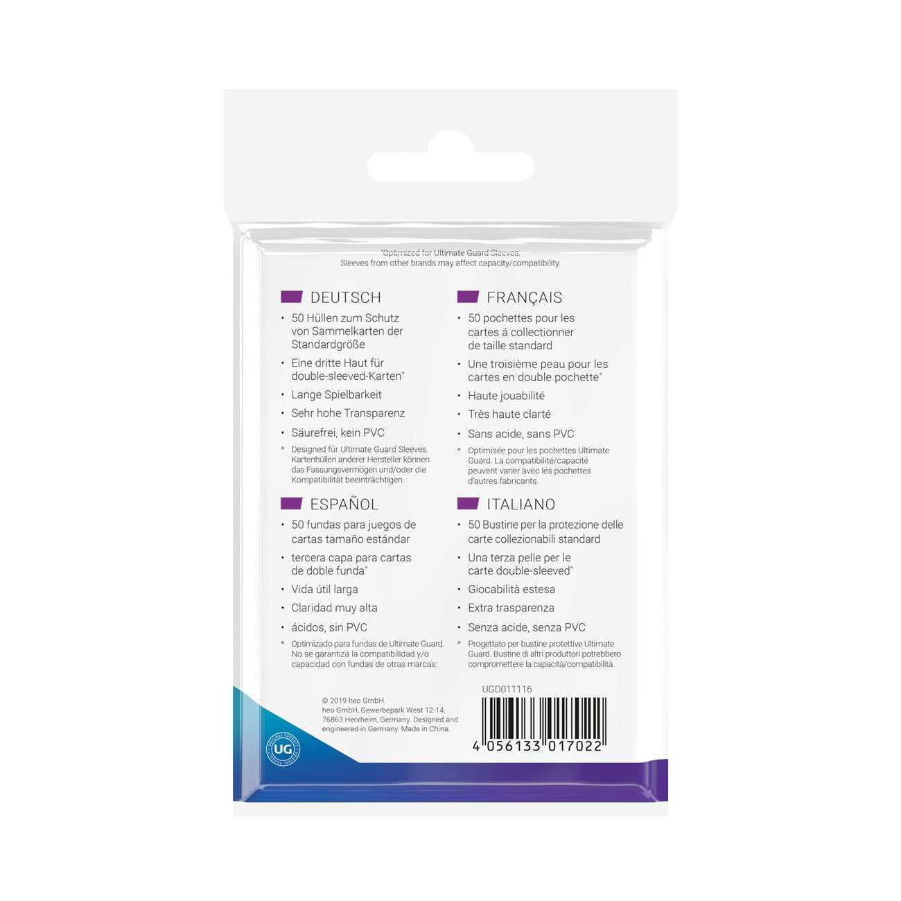 Product image Ultimate Guard Supreme UX 3rd Skin Sleeves (50)