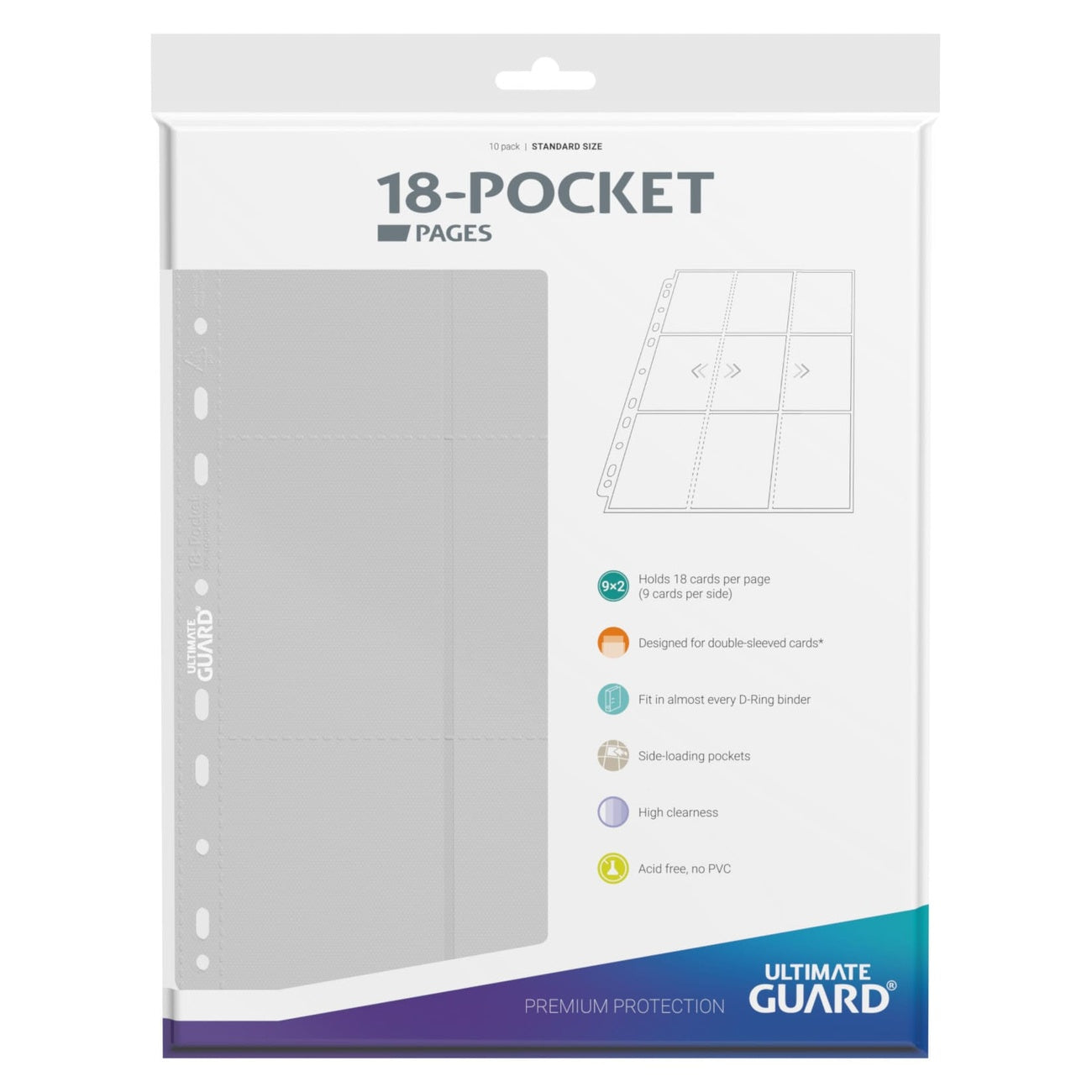 Product image Ultimate Guard 18-Pocket Pages Side-Loading (10) - White