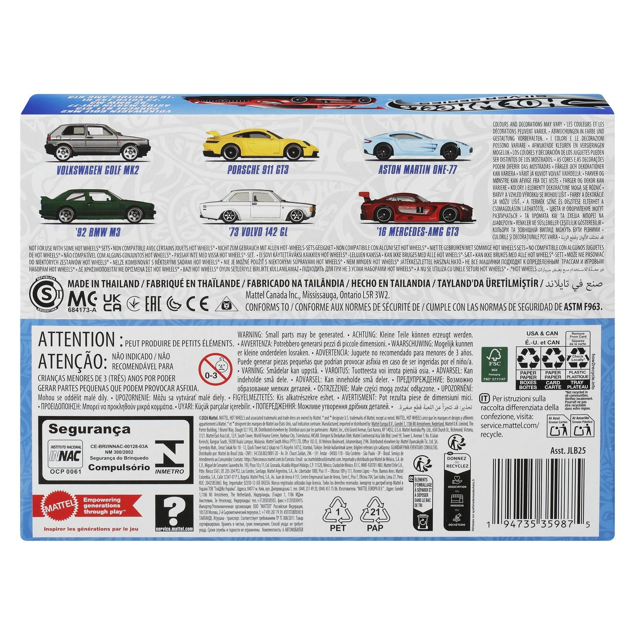 Product image Hot Wheels Silver Series Die-Cast Vehicles 6-Pack 1/64 Euro Style