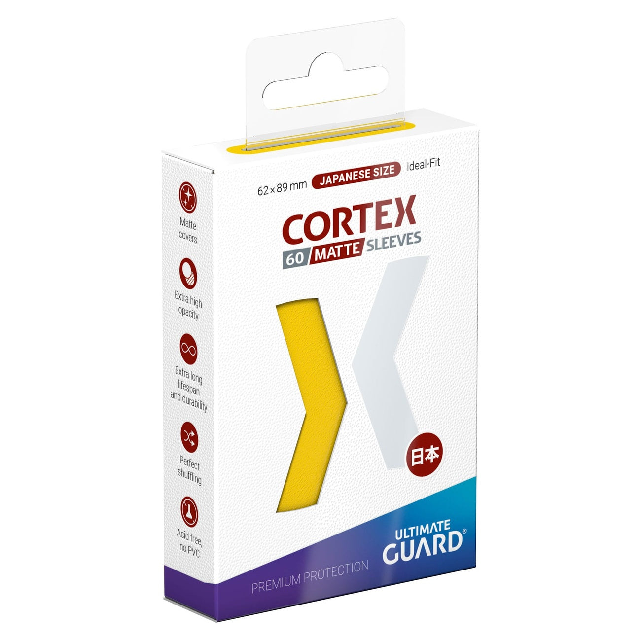 Product image Ultimate Guard Cortex Sleeves Matte Japanese Size (60) - Yellow