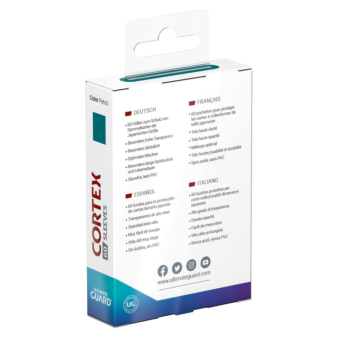 Product image Ultimate Guard Cortex Sleeves Japanese Size (60) - Petrol
