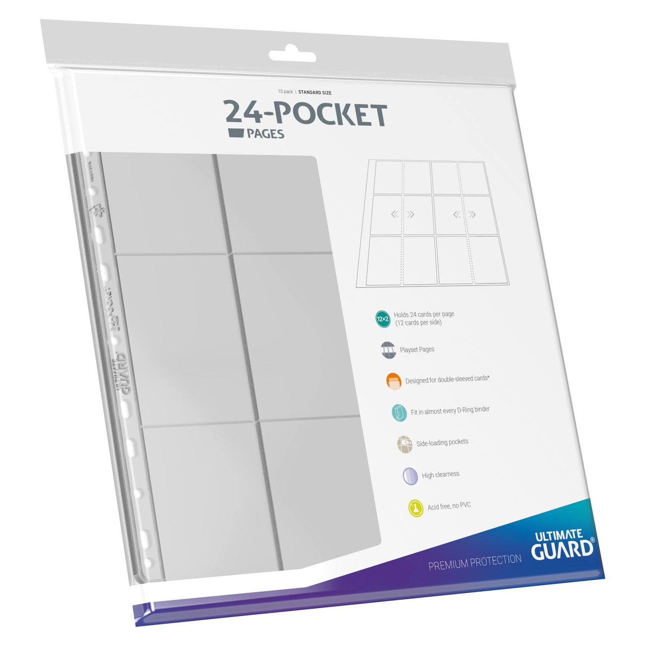 Product image Ultimate Guard 24-Pocket QuadRow Pages Side-Loading (10) - Transparent