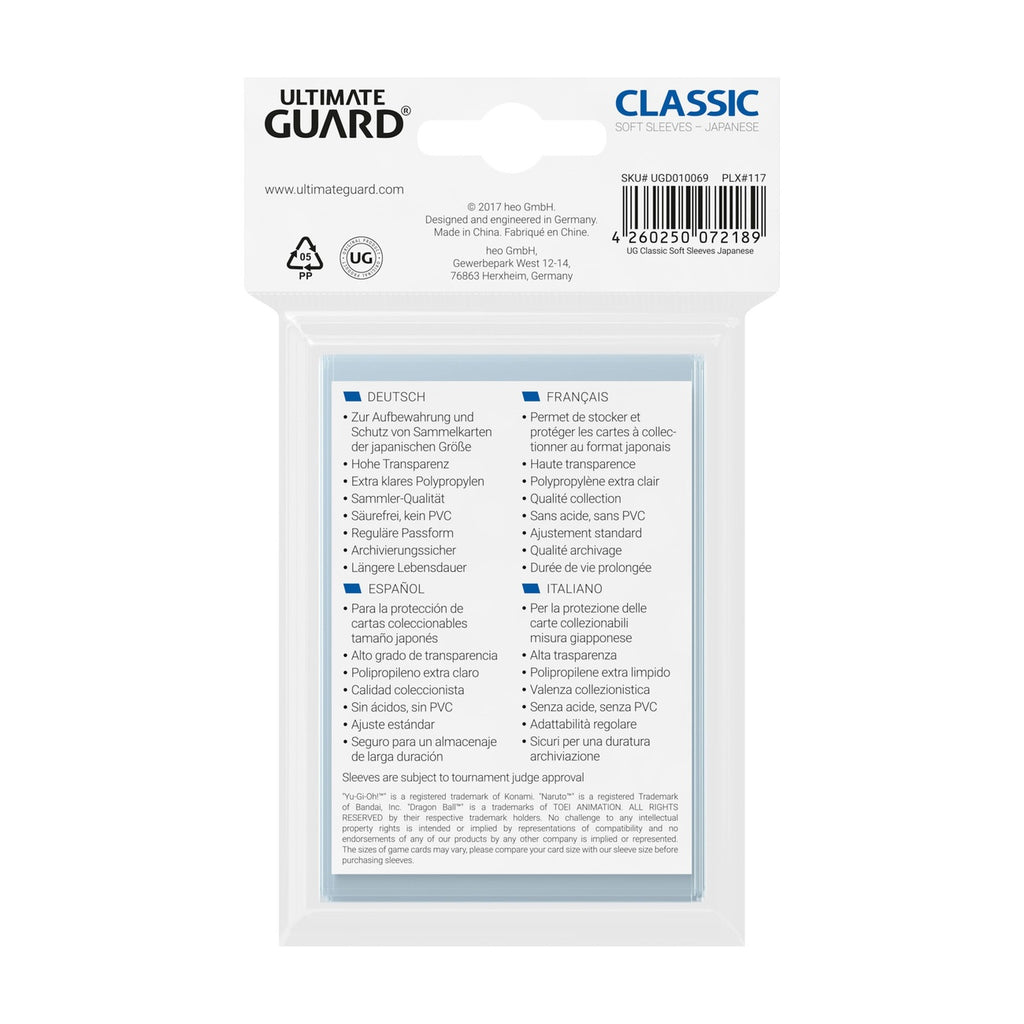 Product image Ultimate Guard Classic Sleeves Japanese Size (100)