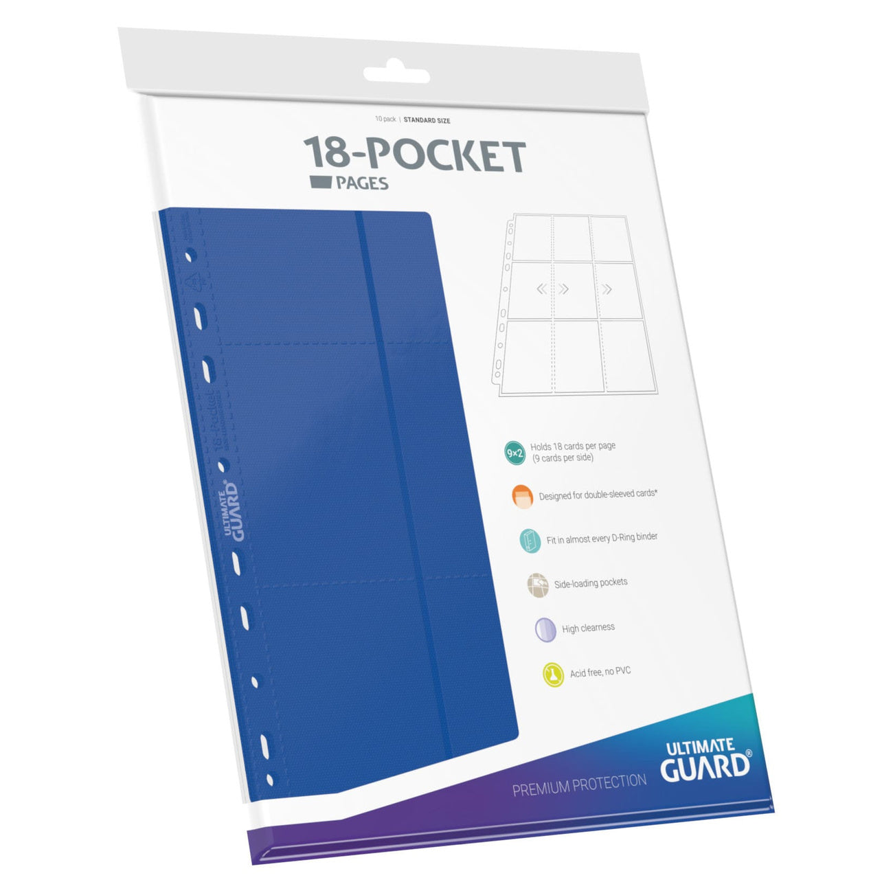 Product image Ultimate Guard 18-Pocket Pages Side-Loading (10) - Blue