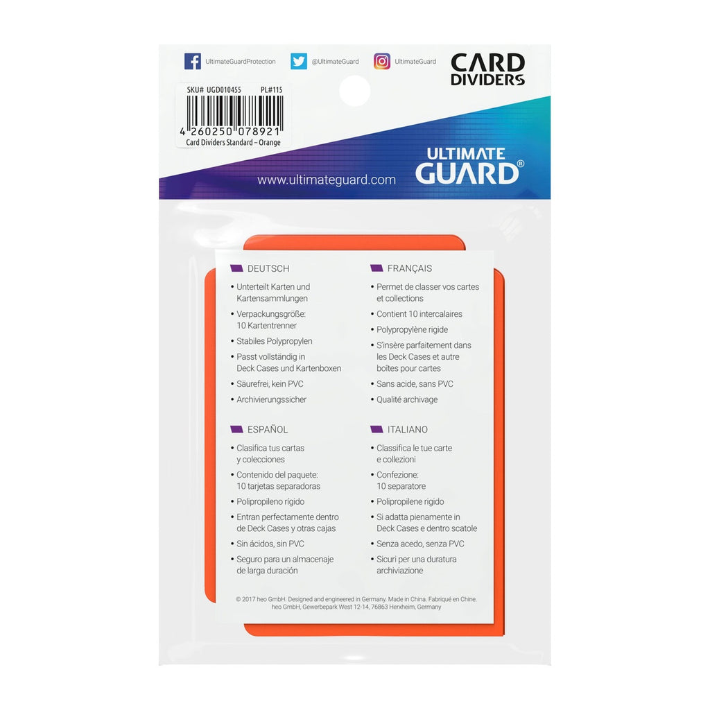 Product image Ultimate Guard Card Dividers Standard Size (10) - Orange